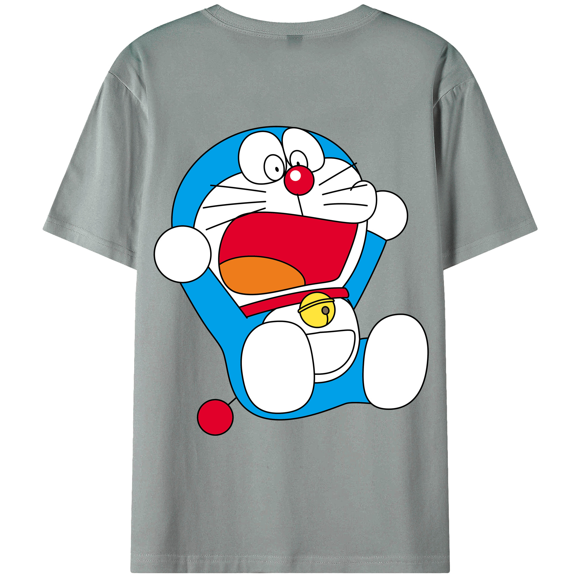 （画像用） ドラえもん Doraemon 綿100％ メンズ半袖Tシャツ（バックプリント） 通気性